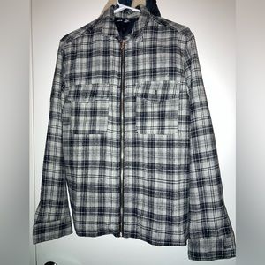 3 item bundle for $15 - Shein size small mens gray and black plaid zip up jacket